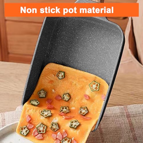 SPORWAY SPORWAY Antihaft Omlettenpfanne, Tamagoyaki Omelette Pfanne Rechteckig Japanische Pfanne, Antihaft Retangle Bratpfanne Geeignet für alle Herdarten, Backofen und Spülmaschinenfest - 18 x 15 cm - Zusatzansicht 4 | Pfannen
