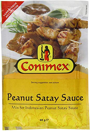 Conimex Peanut Satay Sauce, Pinda Satesaus, 3 bag pack, 2.4oz/68g - Thumbnail 2