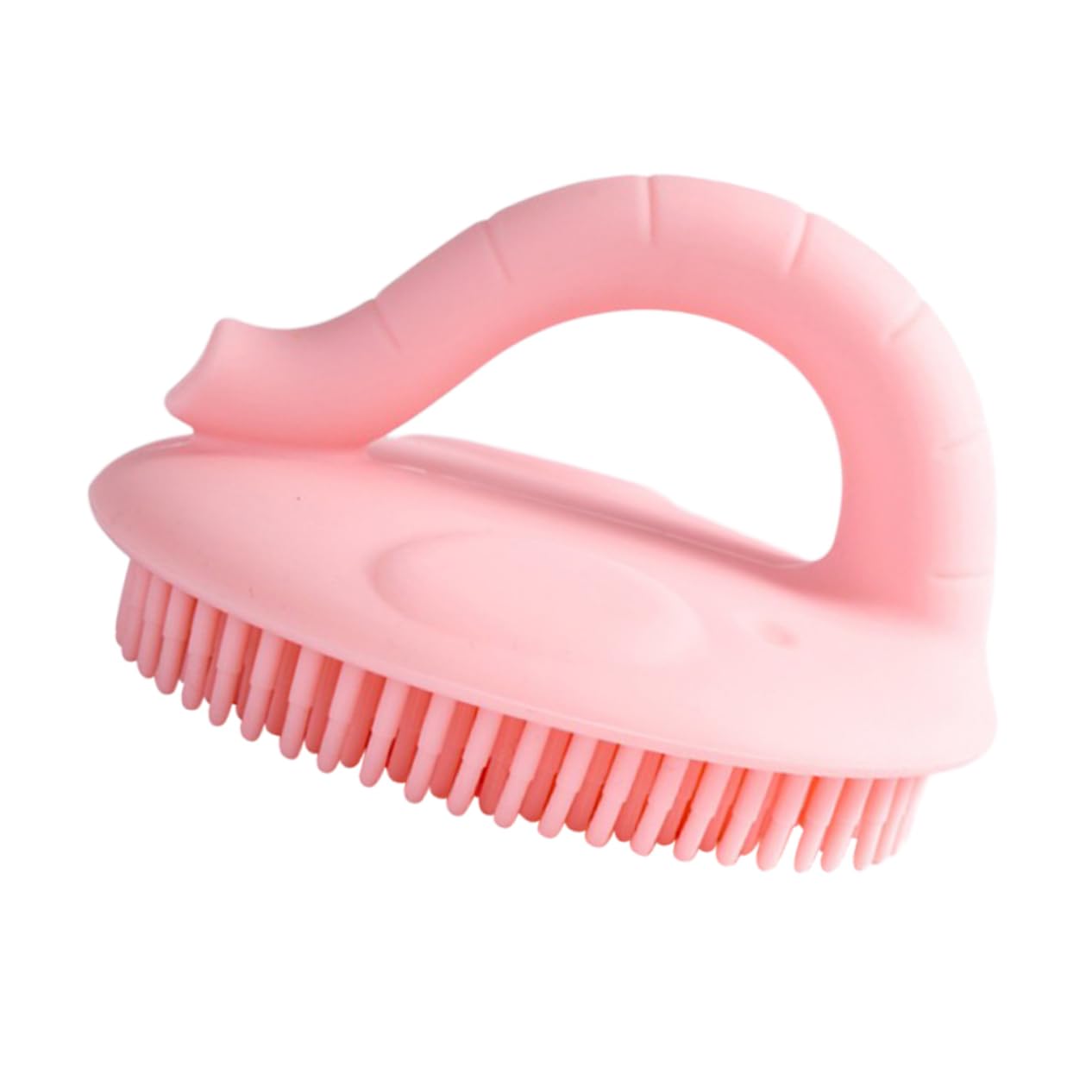 Toyvian 1PC Bath Brush Silicone Handheld Boy Girl Shower Scrubber for Gentle Cleaning Portable and Lightweight Pink for Comfort and Skin Safety During Bath