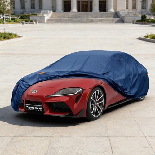 Image of Kaugung Custom Fit Car Cover for Toyota Supra & GR Supra, Heavy Duty Waterproof All Weather Outdoor Protection, Breathable Full Exterior Cover with Vent, Rain Sun Snow UV Proof