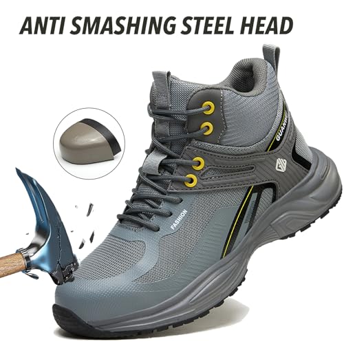 Image of Nutropa Steel Toe Boots for Men Women, Lightweight Work & Safety Shoes Outdoor Protection Footwear Puncture Proof Industrial and Construction Shoes