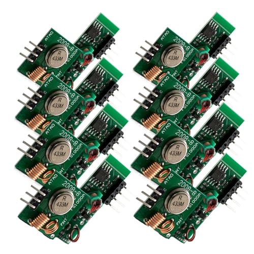 8-Sätze 433M Transmission und Receiver Kit Hochfrequenz Super Regenerative Empfängermodul für Einbruchmelder für Arduino und Raspberry Pi mit drahtlosem Übertragungsmodul
