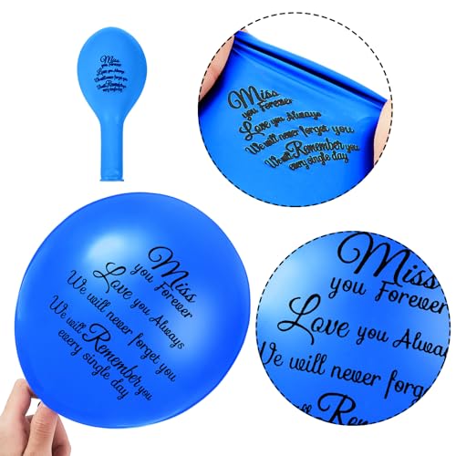 Image of Skylety 36 Pcs Memorial Balloons to Release with Dove Balloon,Royal Blue | Helium, Remembrance for Heavenly Birthday, Memorial Services, Release in Sky Ceremony, Forever in Hearts Messages
