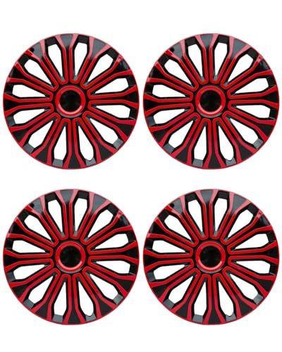 Image of ABX Hubcaps,16 inch hubcaps Set of 4, Wheel Rim Cover ABS Material, Snap On Car Truck SUV Replacement, for Toyota Camry Nissan Mazda etc, Black&Red