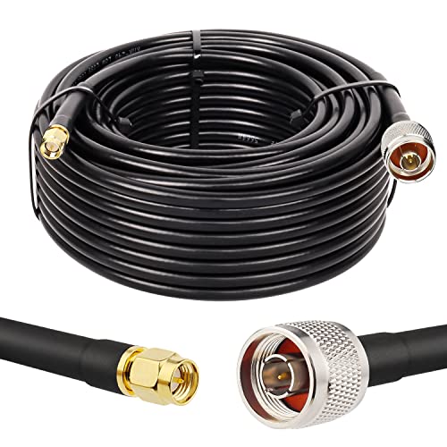 Image of MOOKEERF KMR240 N Male to SMA Male Cable - 75FT Ultra Low Loss SMA to N Cable 50 ohm for WiFi Router /GPS Receiver /Antenna /Signal Booster Use