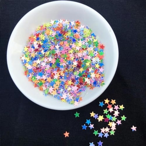 10 g/Pack scintillant faux ongles étoiles Paillettes 4mm étoiles Paillettes poudre artisanat ongles tissu sequin, mélange