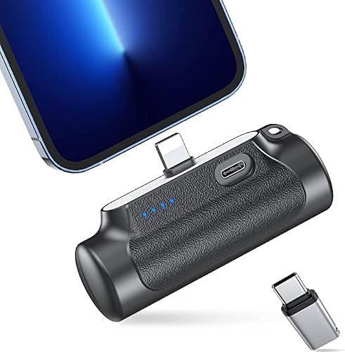 Abnoys Portable-Charger-Power-Bank - 8000Mah Mini Power Bank Ultra Compact Portable Phone Charger Battery Pack For Iphone Comes With A Type-C Conversion Interface(Black) #TOP7