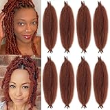 Marley Twist Braiding Hair 24 Inch Kinky Cuban Twist Hair 350 Springy Afro Twist Hair 8 Packs Gingger Wrapping Hair for Soft Locs Pre Fluffed Spring Hair Extension For Braiding
