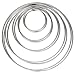 Produktbild LYTIVAGEN 5 Stück Metall Ringe Metall Hoops Traumfänger Ringe in 5 Verschdienen Größen für Dream Catchers, Kunsthandwerk, DIY(Silber)