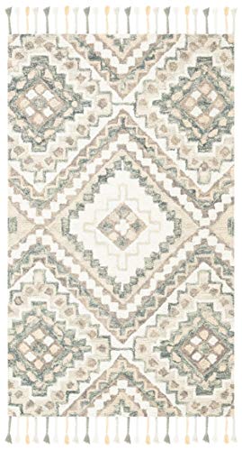 Tapete decorativo boho hecho a mano 3' x 5' Taupe/Ivory miniatura 3