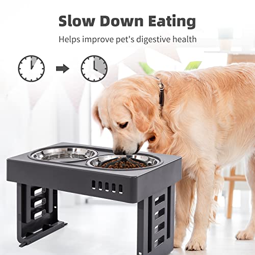 Jaoul Slow Feeder Dog Bowls Insert, Puzzle Slow Feeder with 51 Octopus Suction Cups for Medium Large Size Dog Bowls Over 6.5\" Wide (Black)