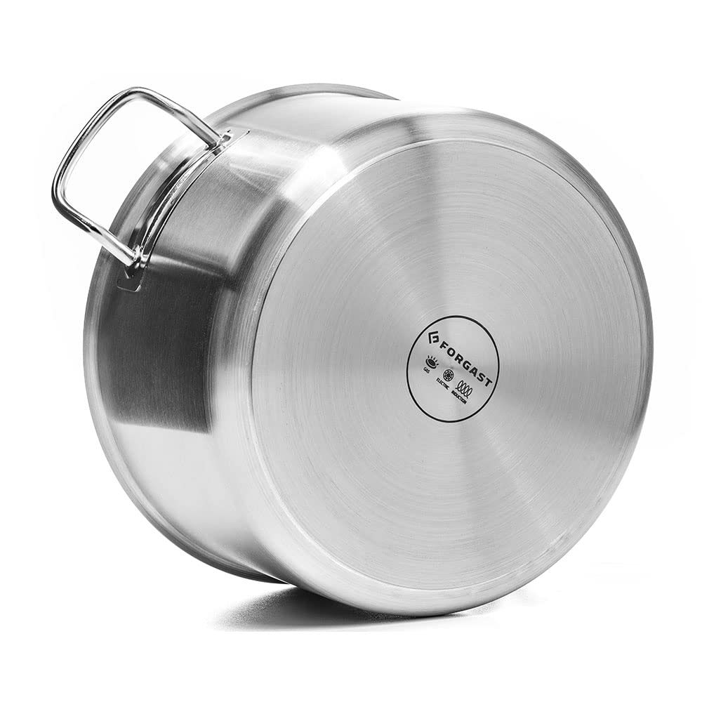 Olla de Acero Inoxidable 8L 28cm, Cacerola Baja con Tapa
