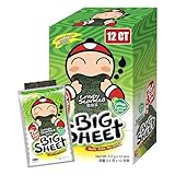 Big Crispy Seaweed Snack Sheets by Tao Kae Noi | Classic Thai Seaweed Chip | Healthy Nori Snacks for Kids and Adults | Low Calorie Seaweed Sheets | 12 Individually Wrapped Sheets per Box, 3.2g each