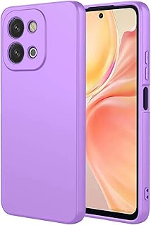 جراب حماية خلفي متوافق مع موبايل Vivo Y28 4G ، مصنوع من جل السيليكون الناعم والمطاط مضاد للصدمات بلمسة نهائية غير لامعة وبطانة داخلية القماش للكاميرات (بنفسجي)