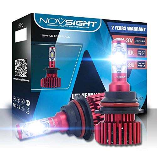 Nighteye 9007 HB5 60W 10000LM 6000K Cool White LED Car Bulbs CSP CREE LED Automotive Driving Bulbs Pack of 2