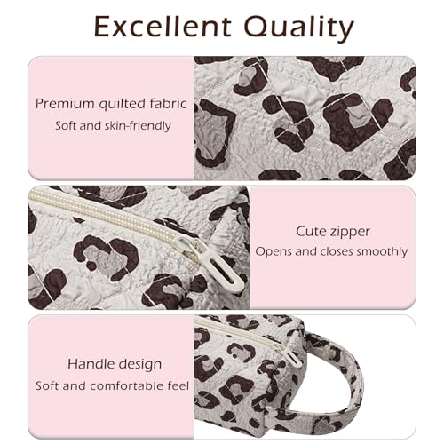 Image of RSRSLEII Quilted Hair Tools Travel Bag，Hair Styling Accessories Storage Case for Shark FlexStyle, Dyson Airwrap Hair Dryer, Curling Iron, Revlon Hair Tools，Portable and foldable(02Leopard print)