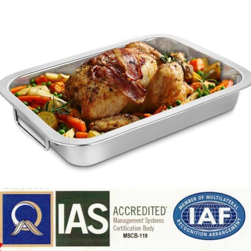 Penguin Home® Teglia per arrosti con griglia rimovibile |Teglia da forno adatta al forno e alla lavastoviglie | Cucina l'arrosto perfetto per i tuoi cari - Grande 37 x 28 cm | - immagine 6