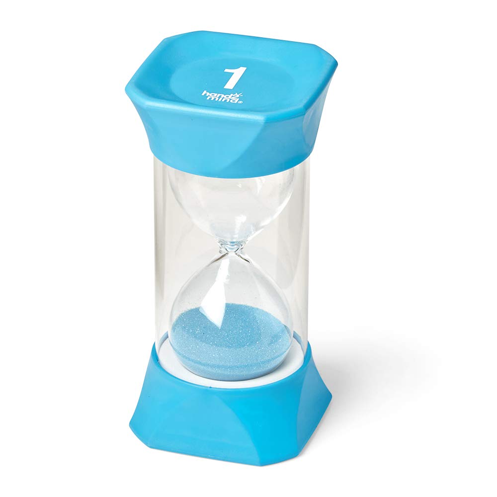 hand2mind Blue Jumbo Sand Timers, 1 Minute Sand Timer, Timer for Kids, Hourglass Sand Timer with