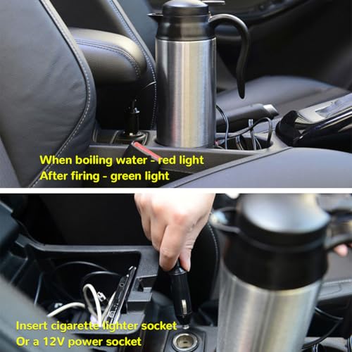 Pava eléctrica para auto 12V 750ml acero inoxidable miniatura 2