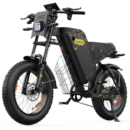 VARUN E Bike, 20 * 4.0 Zoll E-Bike Herren mit 48V 31.5Ah / 20.8Ah Akku, bis zu 160-180 KM, 250W 85Nm Motor, Fatbike Ebike mit Vollfederung, Blinker, 7 Gang All-Terrain E-Mountainbike mit EU-Konformes