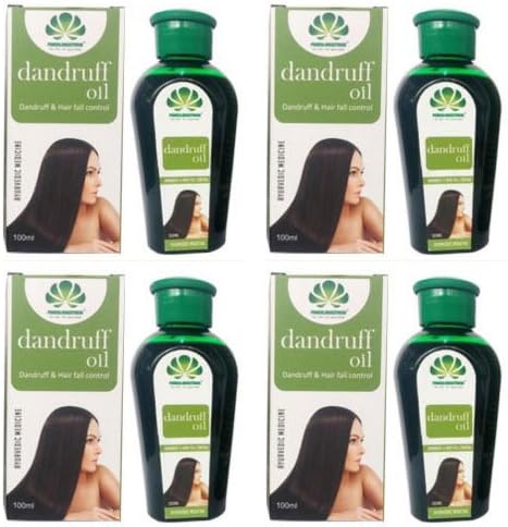 Pack of 4 - Pankajakasthuri Dandruff Oil - For Dandruff & Hair Fall Control - 100ml