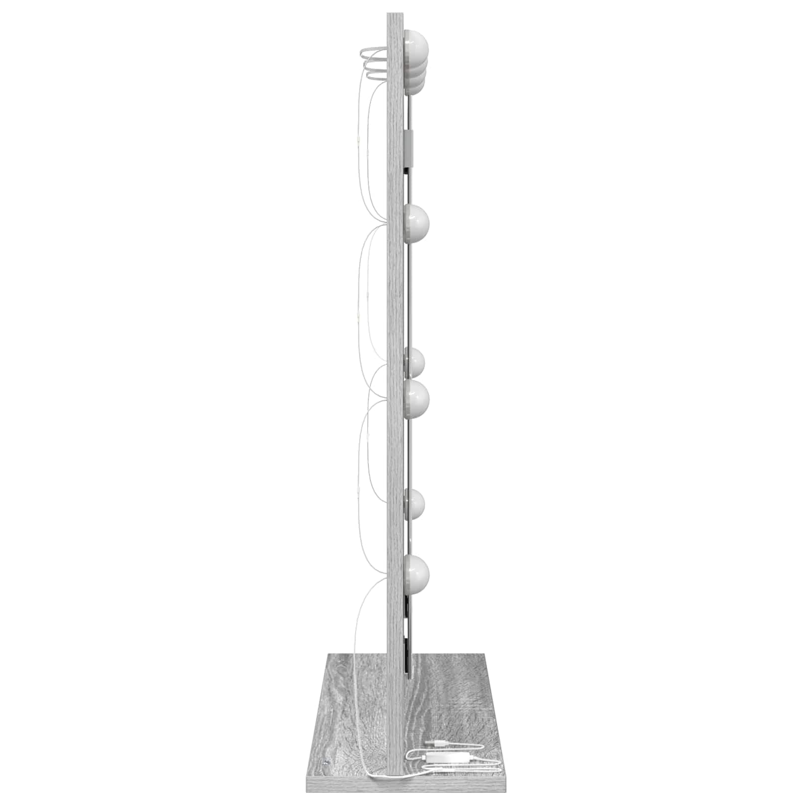 Lustro umywalkowe LED, prostokątne, szare, 70 x 50 x 18 cm, z ciepłym białym światłem, zasilane przez USB, do łazienki i sypialni, montaż ścienny