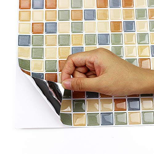 Yipscazo Peel and Stick Backsplash Tile for Kitchen, Kitchen Backsplash Peel and Stick in Org Maple (5 Sheets 10"x10") - Thumbnail 4
