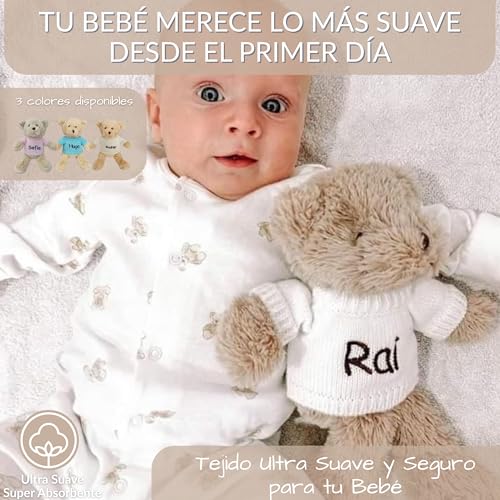Variante de Balú Balú peluche personalizado con chupetero madera con nombre
