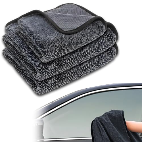 3 Piezas Toalla Secado Coche, Bayeta Microfibra, Toalla Microfibra Coche Sin Pelusas & Sin Rayas, Bayetas Microfibra Coche,Paños de Limpieza Super Absorbente, Balletas para Vehículos, Cristales