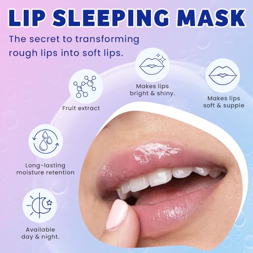 Image of FeiCuiYun Lip Sleeping Mask, Moisturization and Antioxidants, Nourish, Hydrate, Flaky, Dry Lips, Includes Softapplicator Brush (Blueberry, 1Pcs)