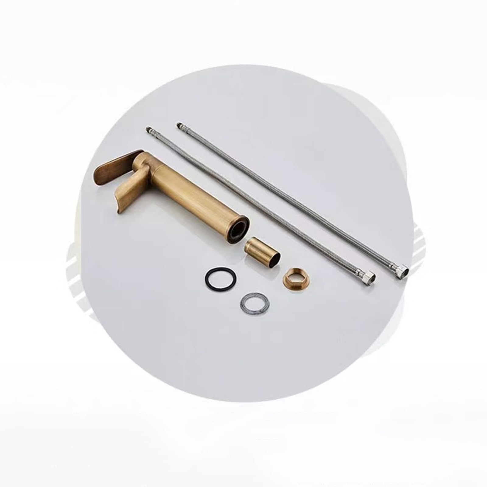 Elegante grifo de cascada de latón – Grifo mezclador retro para exteriores, caliente y frío, monomando para fregadero de jardín, accesorio de agua duradero para uso doméstico y jardín
