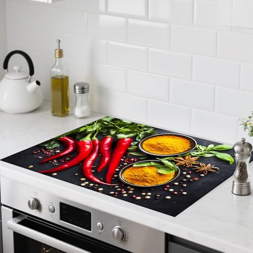 Image of Nuxovilar Stove Top Cover Cooktop Protector 20.4x28.3in Polyester Glass