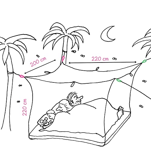 HAWK OUTDOORS XXXL Reise Moskitonetz für Doppelbett 220 x 200 x 220 cm I 240 Mesh Insektennetz Fliegengitter Mückenschutz Insektenvorhang Baldachin Mückennetz - Image 4