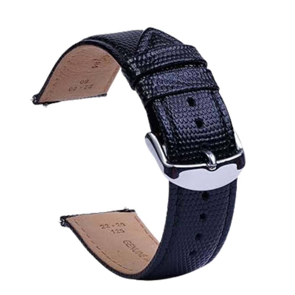 Bharat Origins Quick Release Watch Band 22mm 20mm 18mm, BLACK Leather Watch Bands for Samsung Galaxy Watch 5/4/3 | Huawei Watch | Fossil Watch | Amazfit Watch | Oneplus Watch | Pebble Watch | Seiko Watch | Casio Watch | Citizen Watch | Emporio Armani (B0D2NYKCY2) Amazon Price History, Amazon Price Tracker
