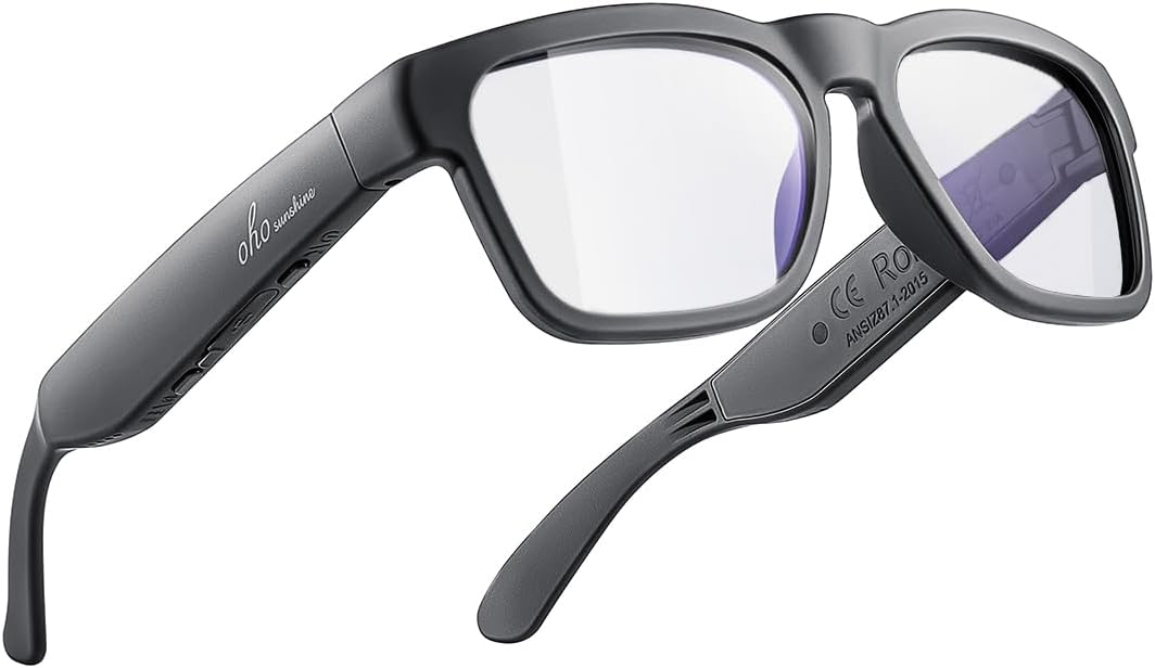 OhO sunshine Bluetooth Audio Sunglasses, Lightweight Open Ear Sport Glasses, 10H Playtime,Water Resistant with Voice Control