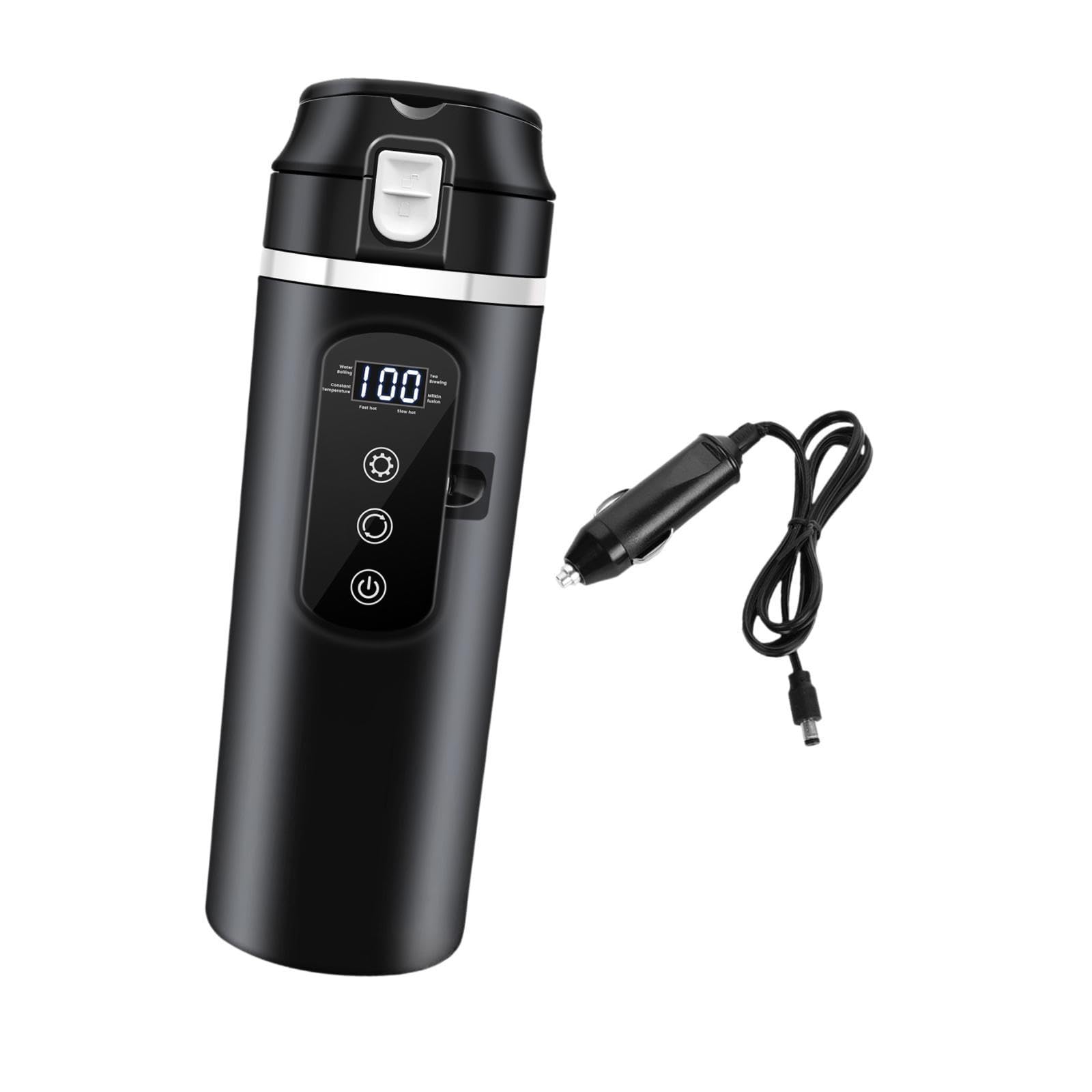 Calentador de Agua para Coche de 12V/24V, Taza Calefactable para Coche, Calentador Táctil Activado
