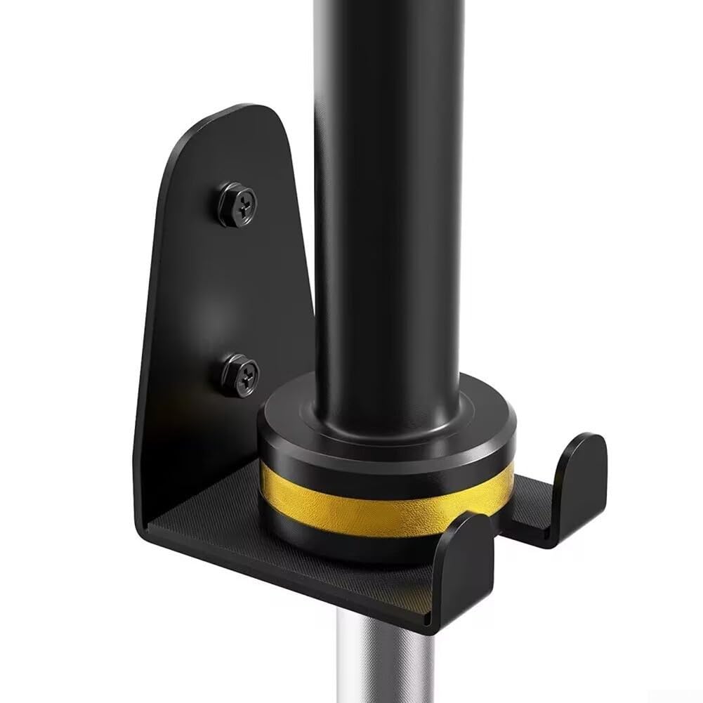 ZWEquipint Steel Barbell Hanger Wall Rack Vertical Mount With Rubber Pads Protects Bars Fits Standard Bars Up To 33mm Diameter Space Saving Gym Equipment Storage