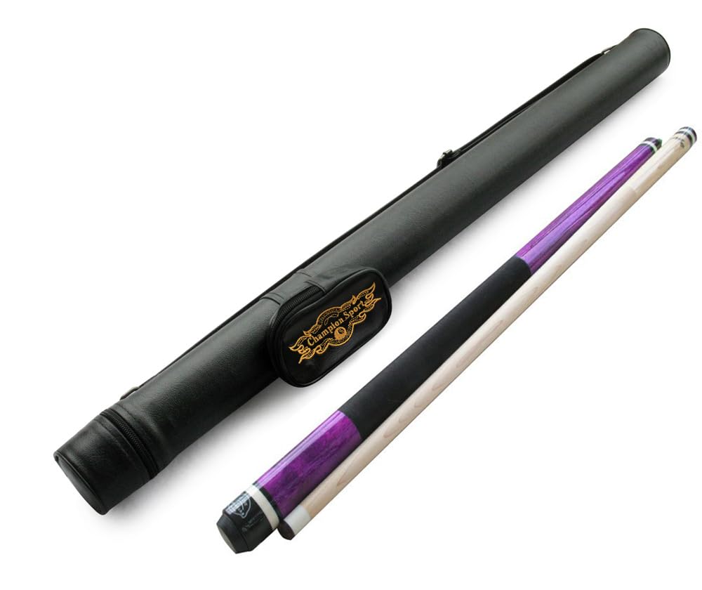 Champion ST8 Purple Pool Cue Stick – 11.75mm Tip, Black Pool case, Cuetec Glove 18 oz