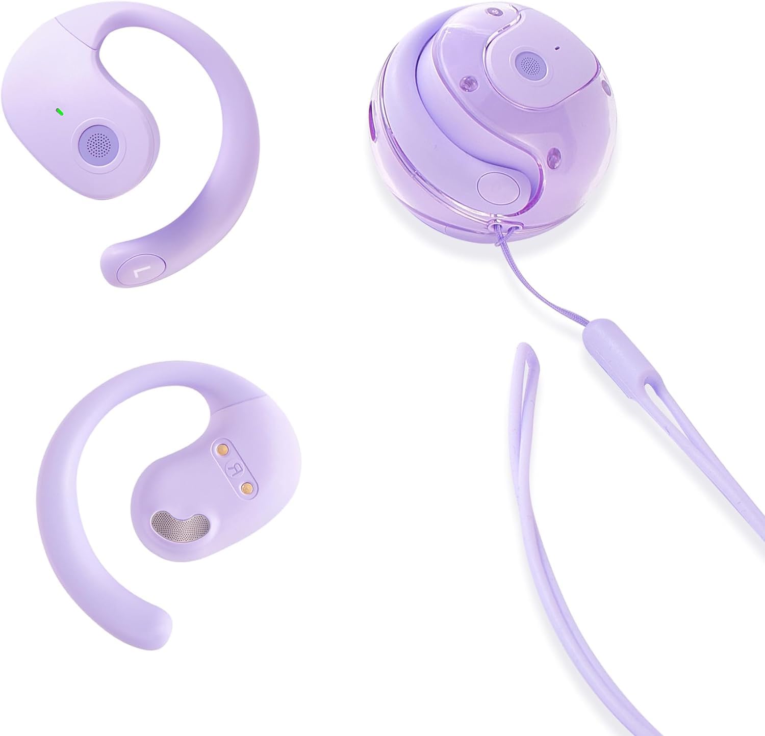 Translation Earbuds Real Time, Ai Translator Earbuds Bluetooth Wireless Supports 144+ Languages, AI Headphones for iOS and Android, Ideal for Travel and Business (Purple)