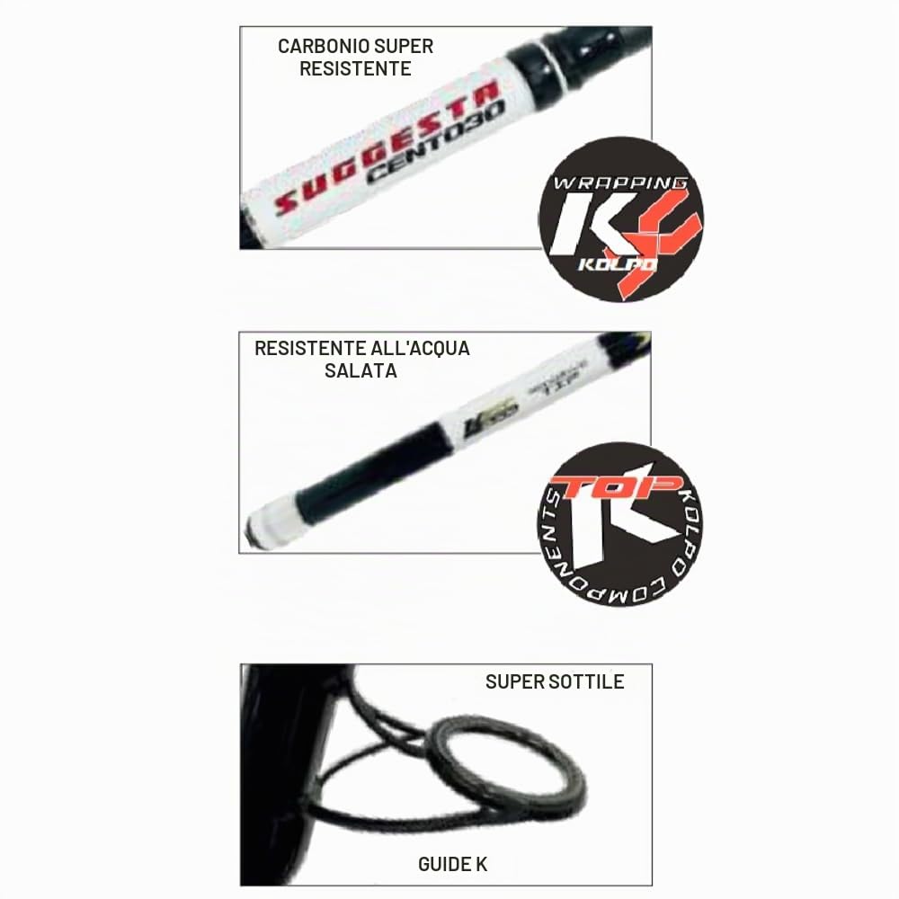 Kolpo Suggesta Canna da Pesca Surfcasting in Carbonio 130 gr 4.20mt pesca da riva per orate spigole