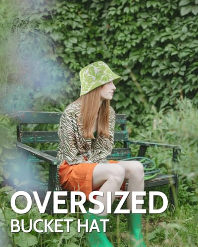 Image of XXL Oversize Bucket Hat Reversible, XL L M S Fisherman Sun Cap With Chin Strap, Travel Beach Outdoor Hat For Men Women