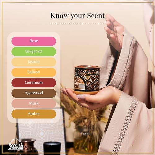 Image of Oud Al Ibtisam Bakhoor Set عود بخور و مبخرشمعدان by Dukhni | 2 x 9 Piece Each & Taj Bakhoor Burner | Arabic Bakhoor Incense | Warm Floral Oud Blend | Perfect for Prayer Time | to Relax & Meditate
