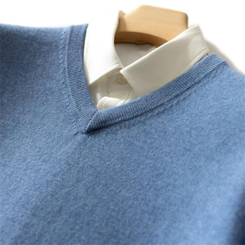 Men Knitted Warm Pullovers V-Neck Long Sleeve Sweater Standard Sweaters Male Jumper Tops 5