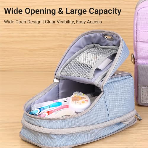 Image of KOKUYO Pencil Case Pouch, Standing Pen Pouch Bag, Foldable Magnetic Stand up Phone Pencil Holder Organizer, Large Capacity Portable Pencil Box for Office, Home & College Use. (Mag Critz Neo - Black)