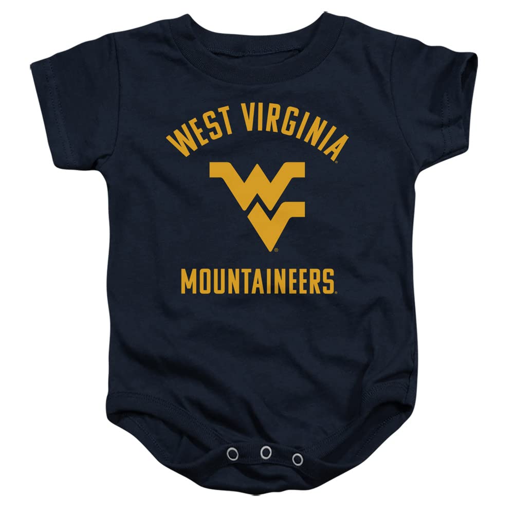 West Virginia University Official Mountaineers Logo Unisex Infant Snap Suit for Baby,Navy, 6 Months