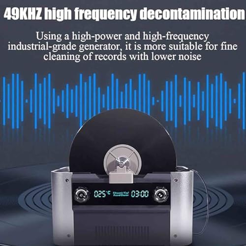 Macchina per la pulizia di dischi in vinile ad ultrasuoni con asciugatura automatica, riscaldatore e timer, kit professionale di pulizia profonda 49 kHz per dischi in vinile