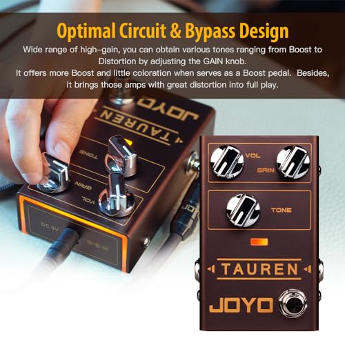 Image of JOYO Overdrive Guitar Pedal, Transparent Overdrive /Touch-Sensitive /Clean Boost to Warm Drive, Ambient LED with Bypass (Tauren R-01)
