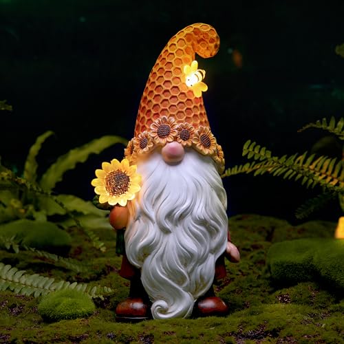 Olekki Garden Gnomes Outdoor - Sunflower Gnome Statue...