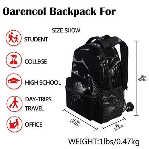 Cute Print Style Cat Black Art Kitten Animal Backpacks Bookbags Daypack Travel School College Bag for Women Girls Men Boys3