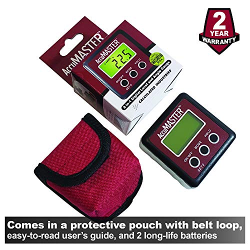 Calculated Industries 7434 AccuMASTER 2-in 1 Magnetic Digital Level and Angle Finder / Inclinometer / Bevel Gauge, Latest MEMs Technology, Certified IP54 Dust and Water Resistant